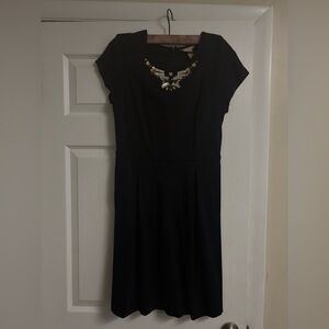 Banana Republic Black Dress with Embellished Neckline - Size 6